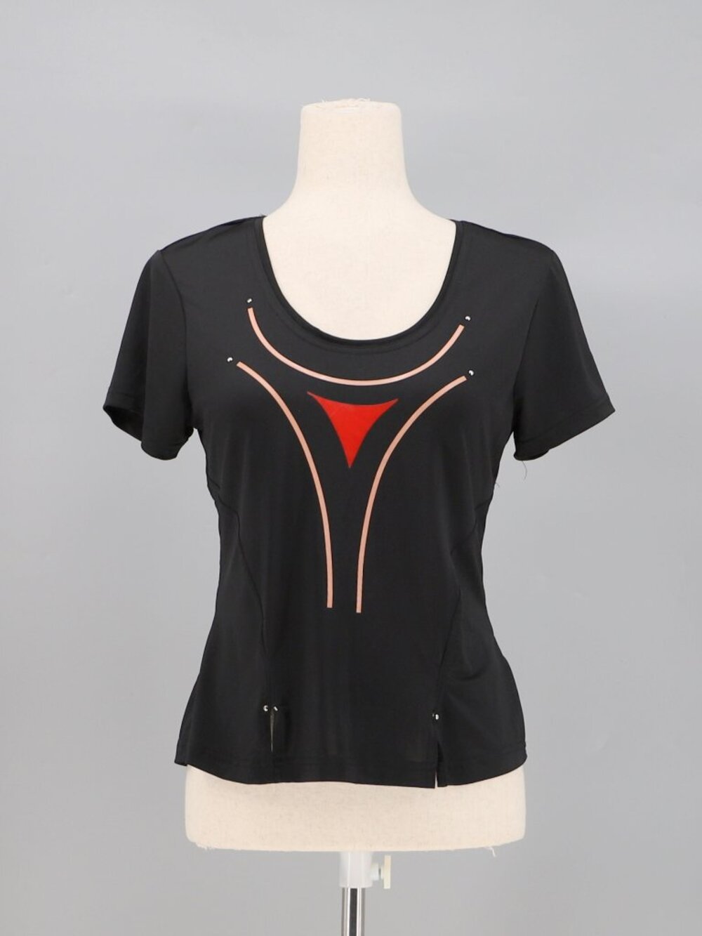 JAMIE SADOCK Black Short Sleeve Scoop Neck Tennis Top Size S